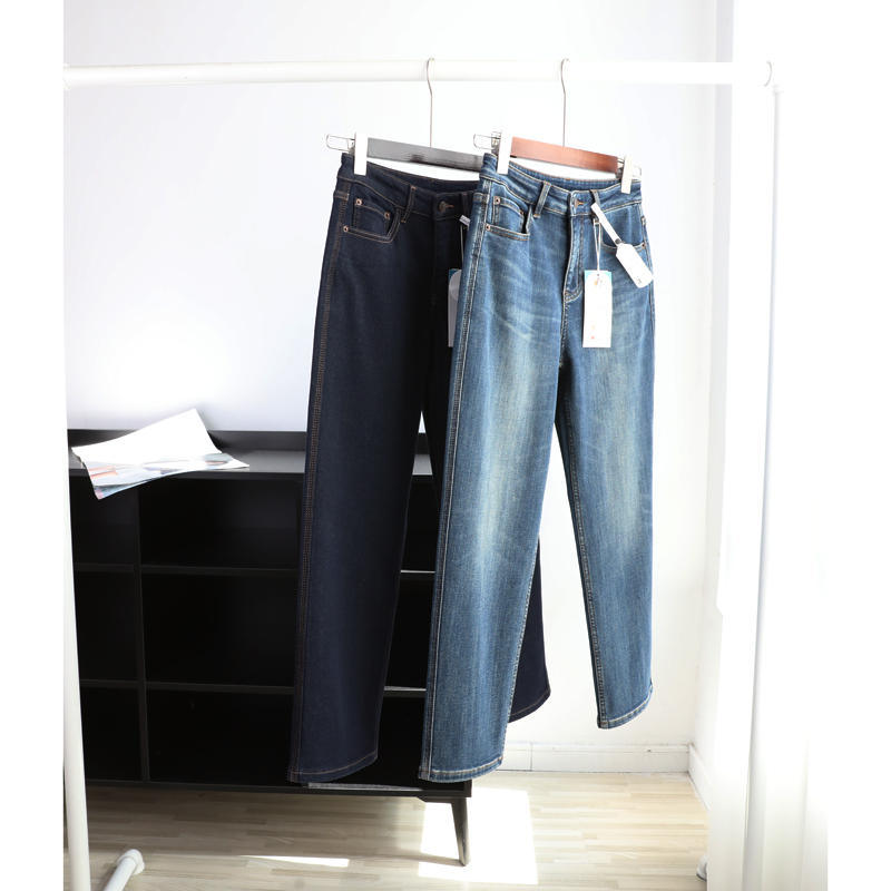 “双倍锁温” 自发热可升温 磨毛加绒加厚显瘦九分小直筒法棍牛仔裤