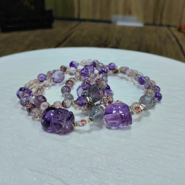 【拾晶轩】天然原创超七双圈手链 多样性发一件  2010BB