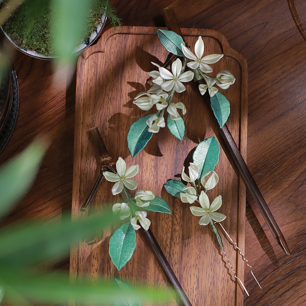 桃花诗酒家｜玉雨｜非遗缠花汉服发饰国风配饰