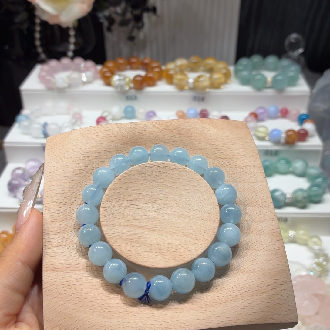 水晶手链未镶嵌海蓝宝小mm