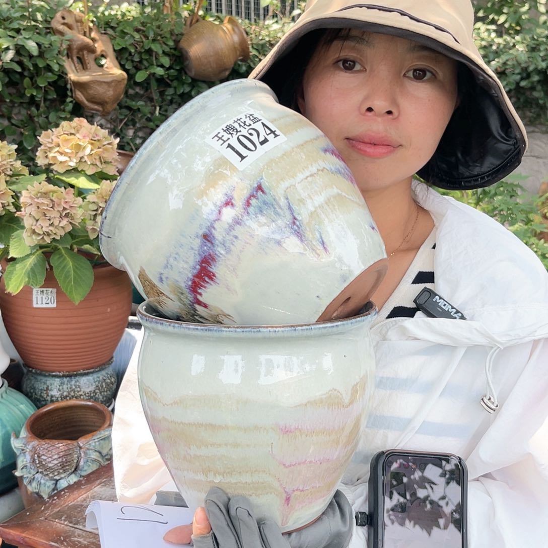 紫砂花盆王嫂花盆直播0527-226红 高18口20