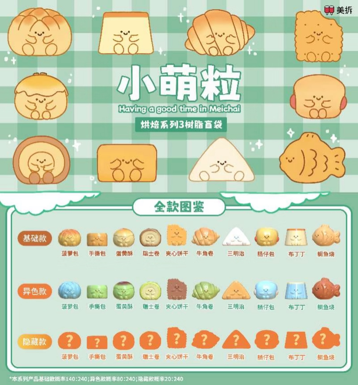 （主播代拆）美拆烘焙小萌粒系列萌粒盲盒盲袋可爱公仔摆件礼物推荐