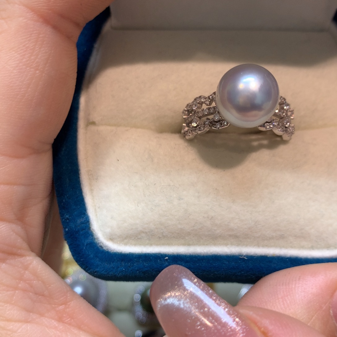 海水珍珠戒指银S925镶嵌