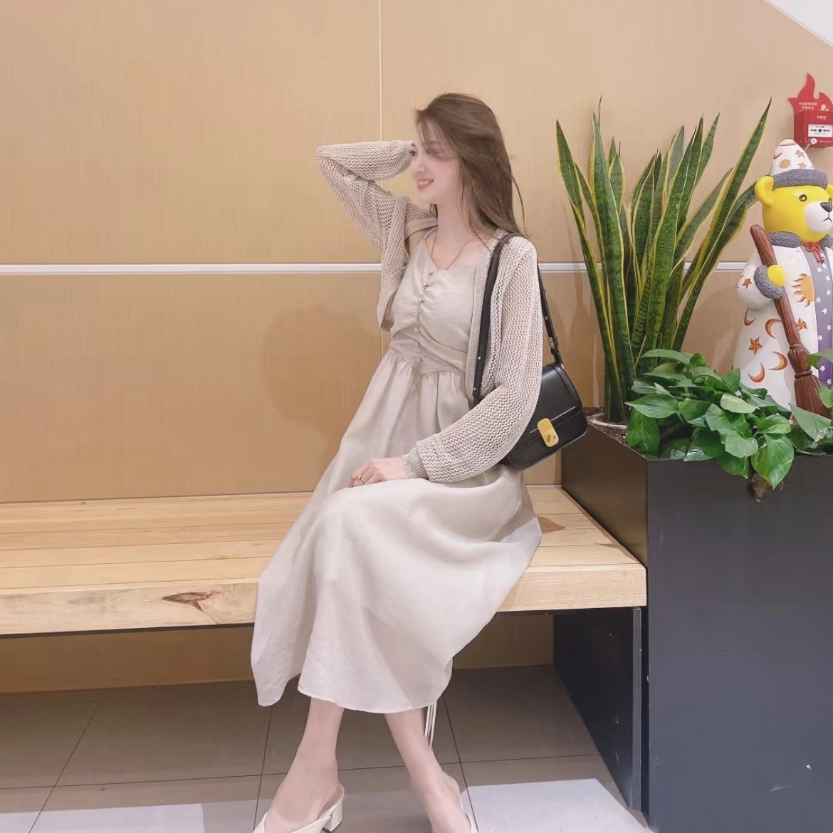 森系仙女风吊带连衣裙