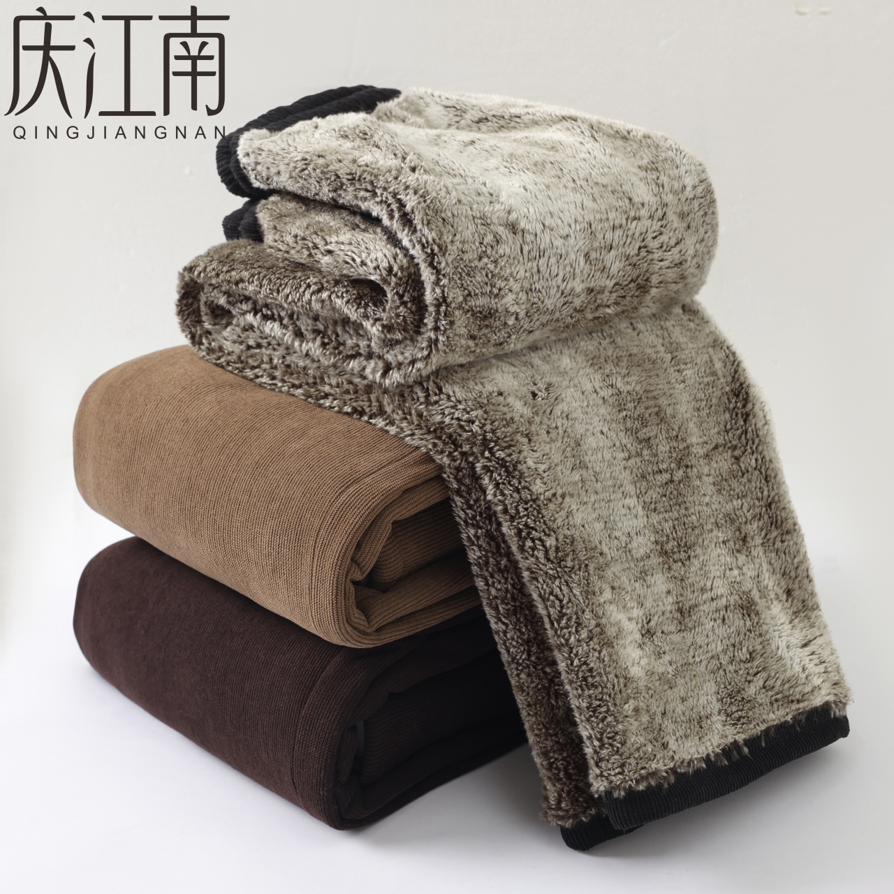 中老年女冬装加绒加厚长裤妈妈装休闲裤奶奶装裤子直筒裤弹力松紧