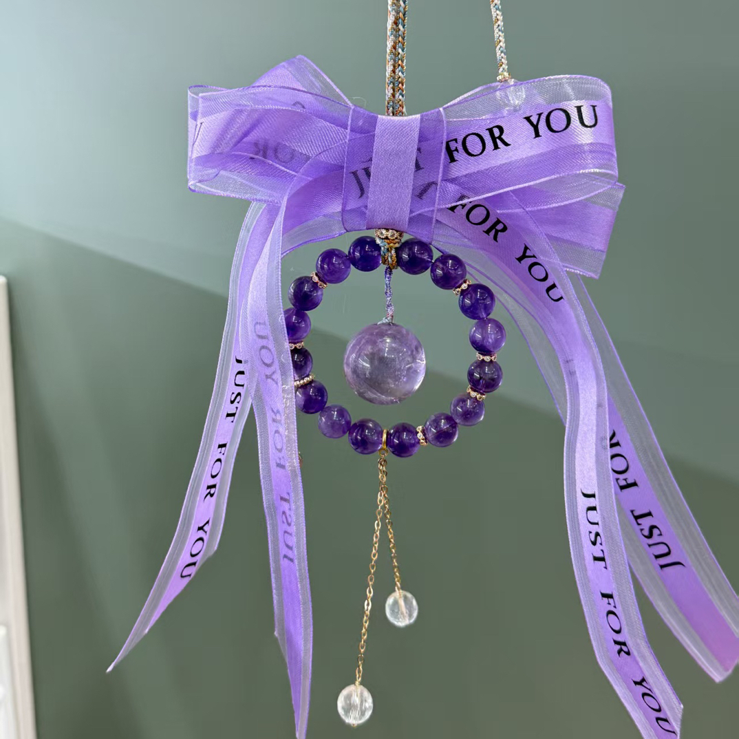 天然水晶紫水晶汽车挂件高颜值女司机车饰