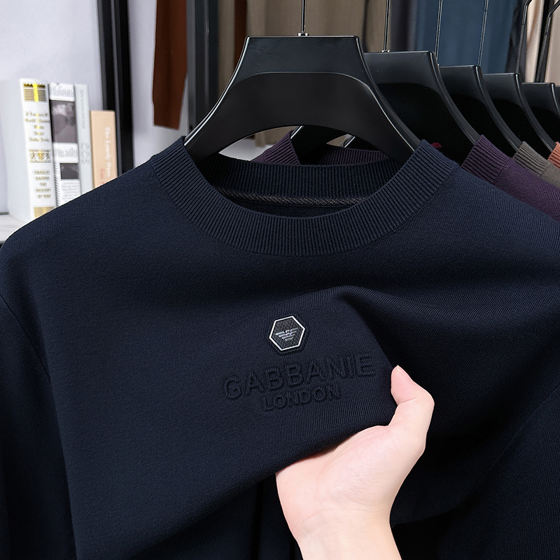 【六哥专属】亚力克砖石标短袖圆领秋冬新款短袖打底衫百搭休闲