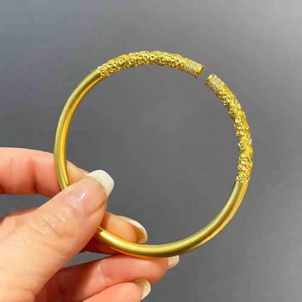 A010轻奢精品 七彩祥云金箍手镯女