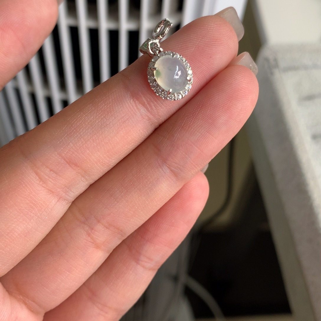 翡翠银S925镶嵌吊坠(不含链)吊坠