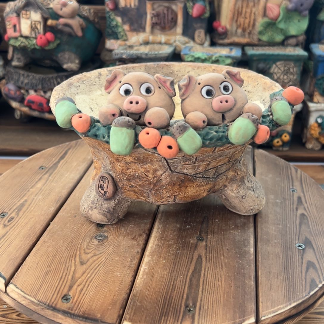 红陶嘻哈多肉花盆