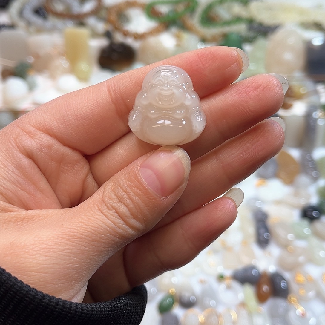 和田玉吊坠(赠链)18K金镶嵌…****…