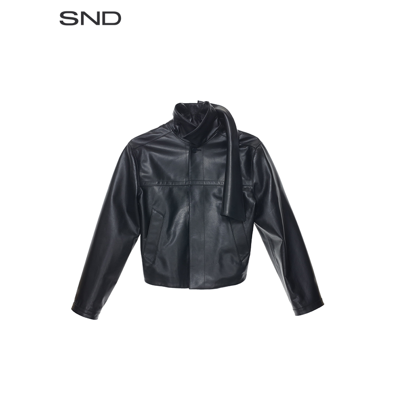 【ALAINPAUL 设计师品牌】SND AW24 围巾领皮夹克