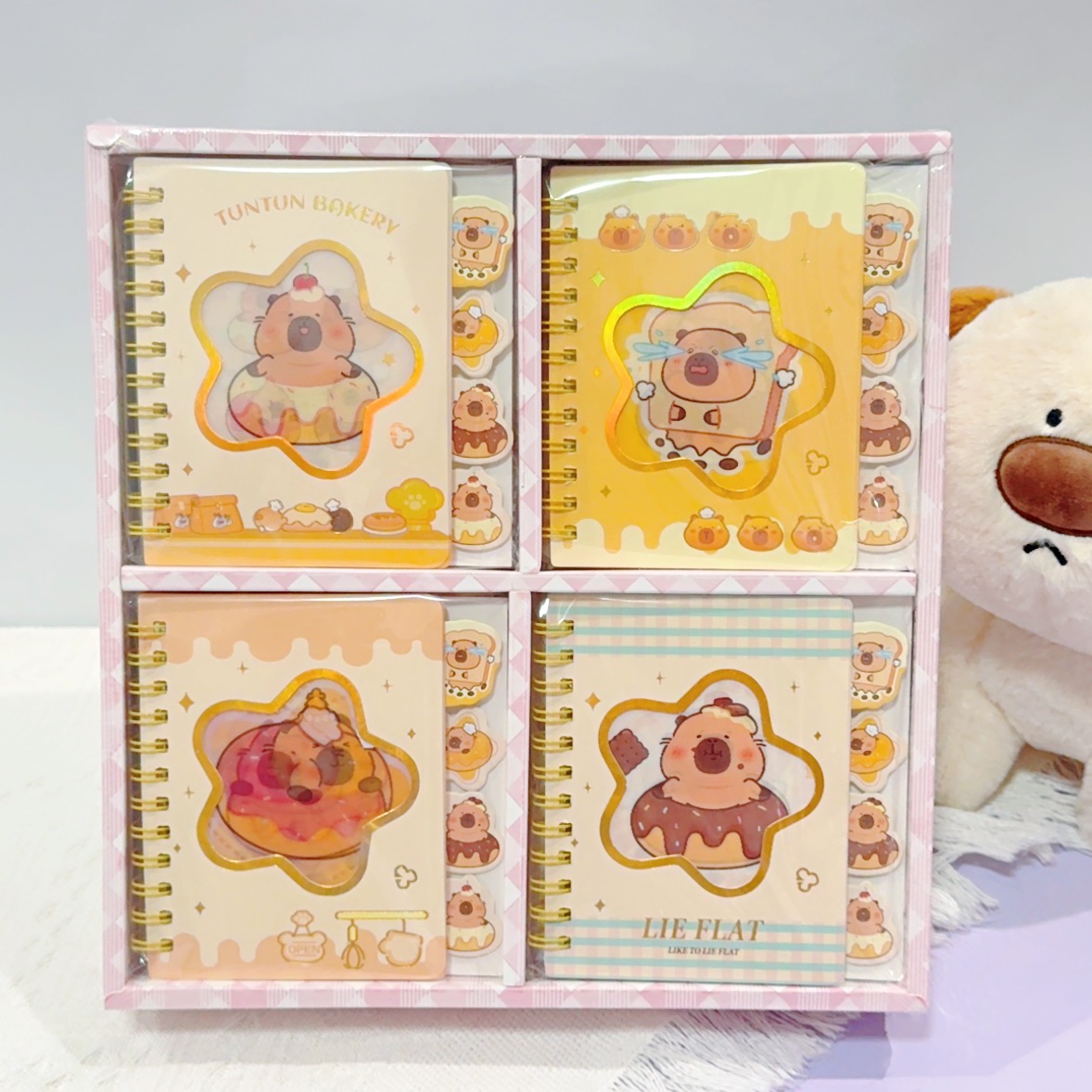 光栅卡皮巴拉便携口袋线圈本可爱全彩手账本学生奖励动漫卡通本子