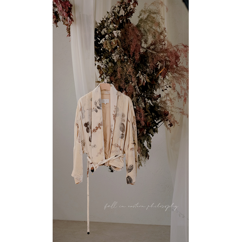 泊风ozen【晨风和煦】设计师原创汉服复古丝绒植物染开衫外套