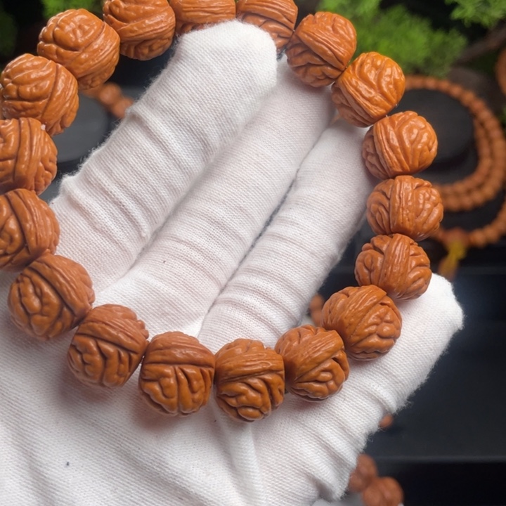 淡***，木质类精品桃核单圈