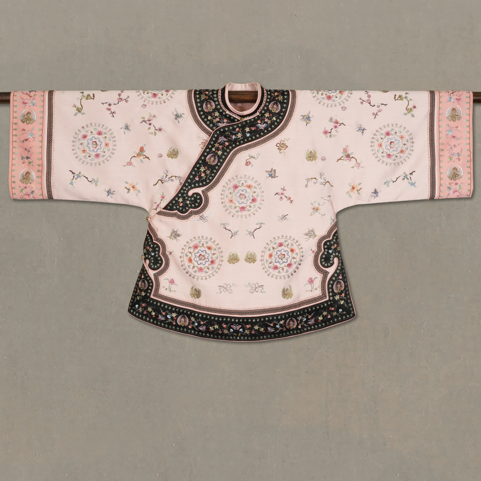 【桃绯绣锦】传统中式汉服偏襟如意满绣绣花上衣