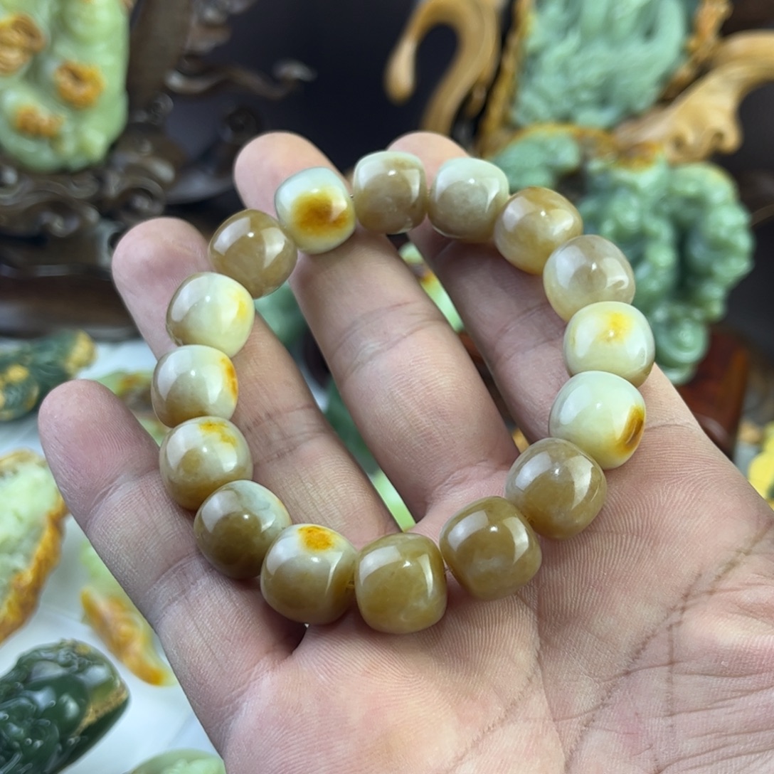 岫岩河磨玉（透闪石质玉）未镶嵌手链