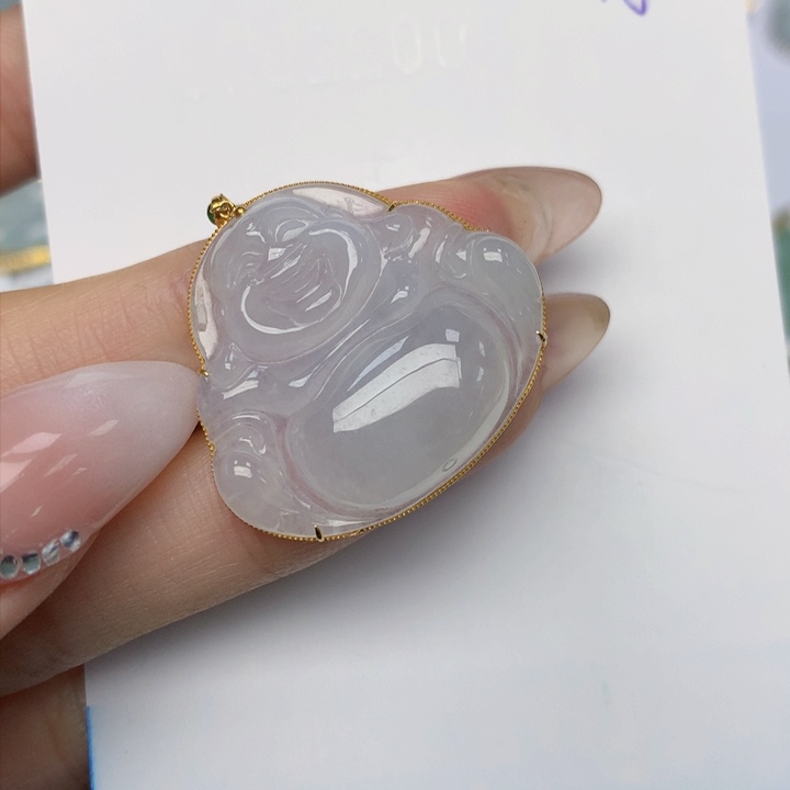 翡翠颈饰18K金镶嵌岚****˗翡翠