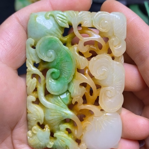 白玉菩提吊坠摆件