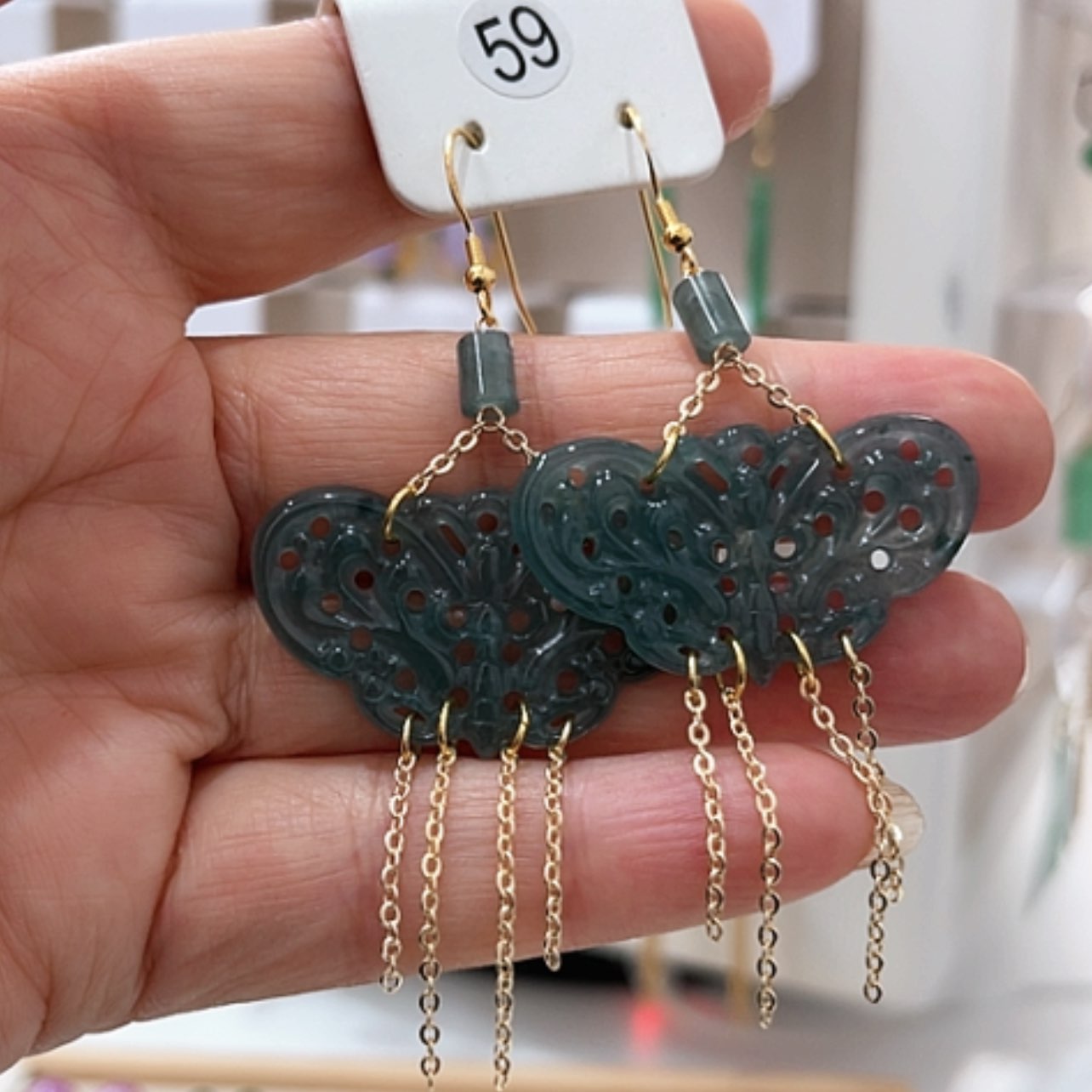 【闪购商品】翡翠耳饰银S925镶嵌翡翠耳坠