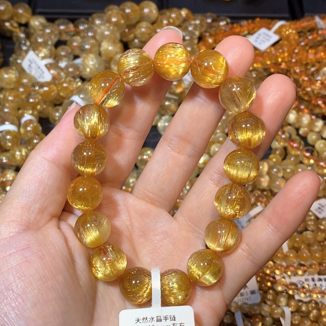 发晶手链未镶嵌汶****?手链12+mm