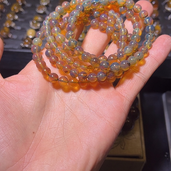 琥珀手链未镶嵌缅甸天然琥珀