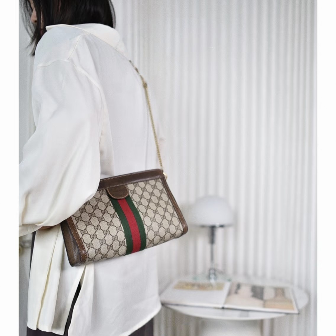 95新 GUCCI/古驰 暮野/古驰夹子包/15003小号