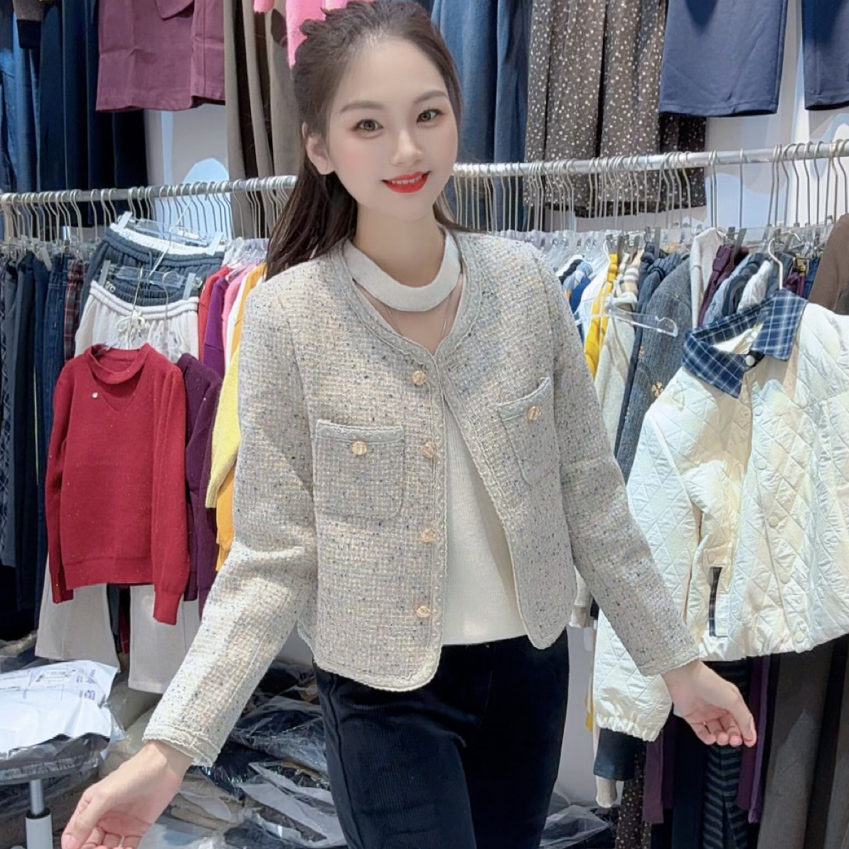 23092小个子小香风秋季短外套女高级感时尚百搭