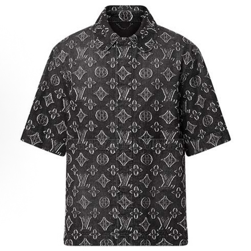 未使用 LouisVuitton/路易威登 满印牛仔短袖S/M/5L码 md1633