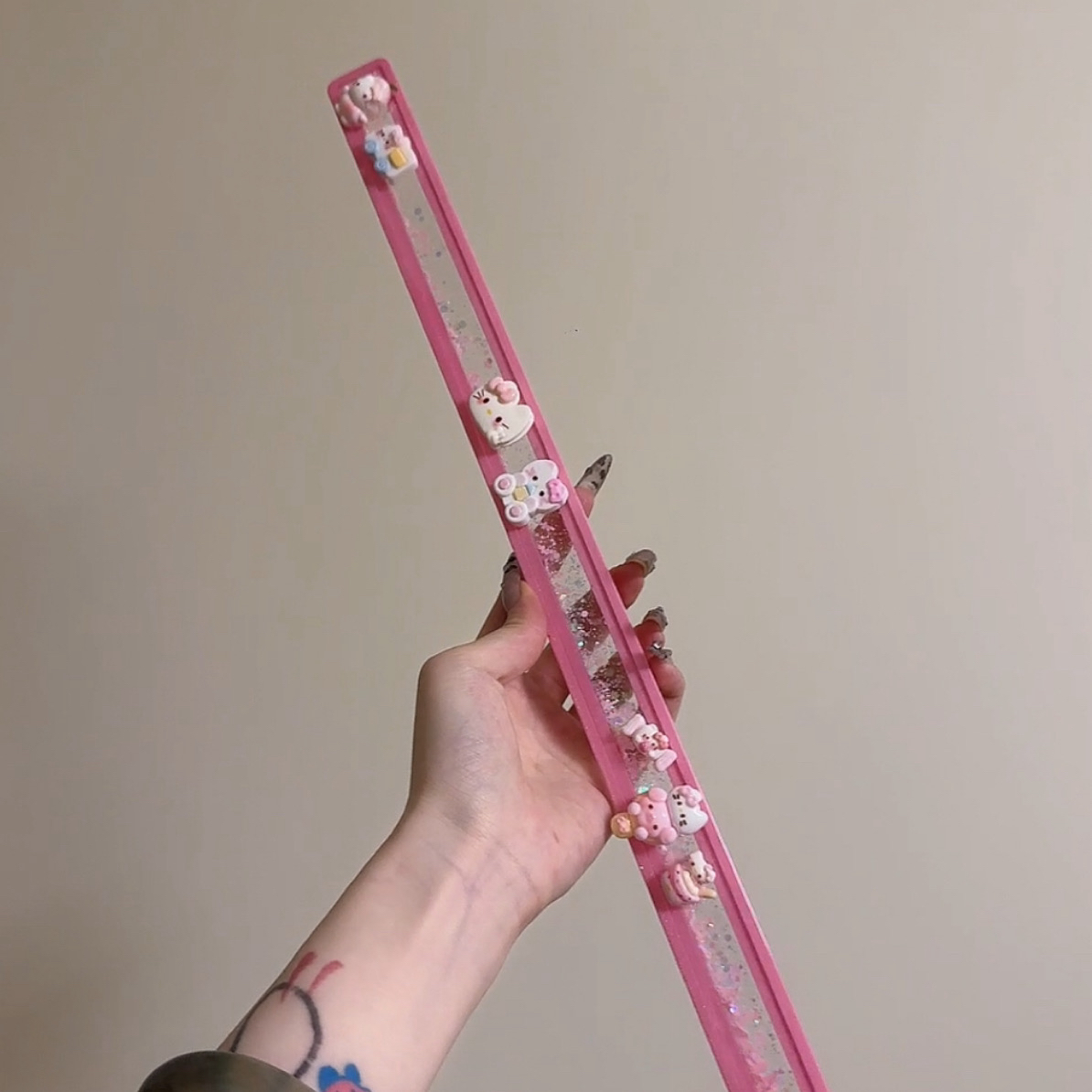 手工DIY滴胶流沙牌尺