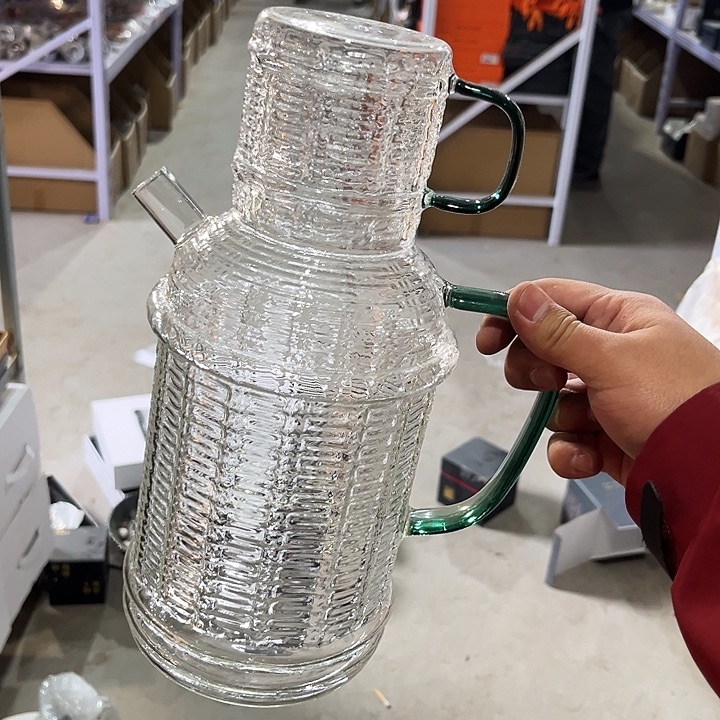 孤品湖绿把手大水壶