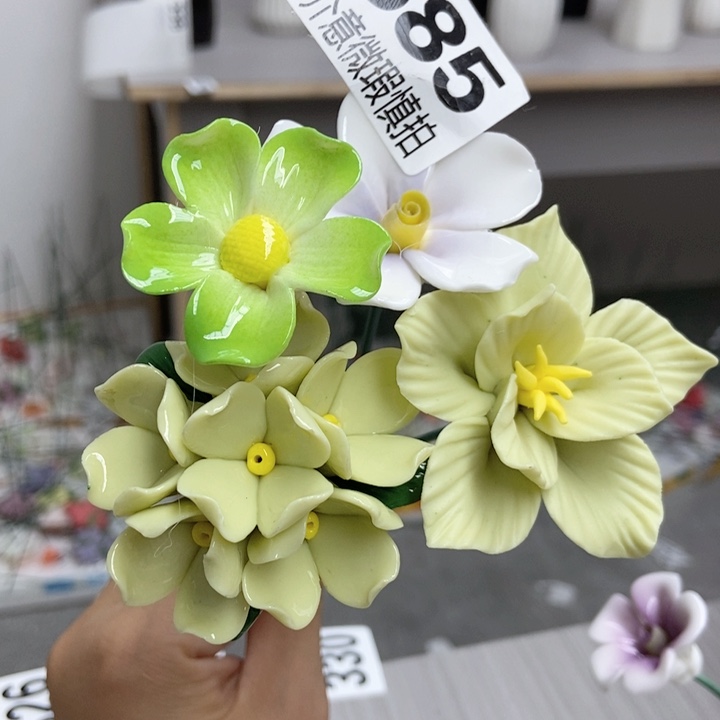 摆件手工制作陶瓷花