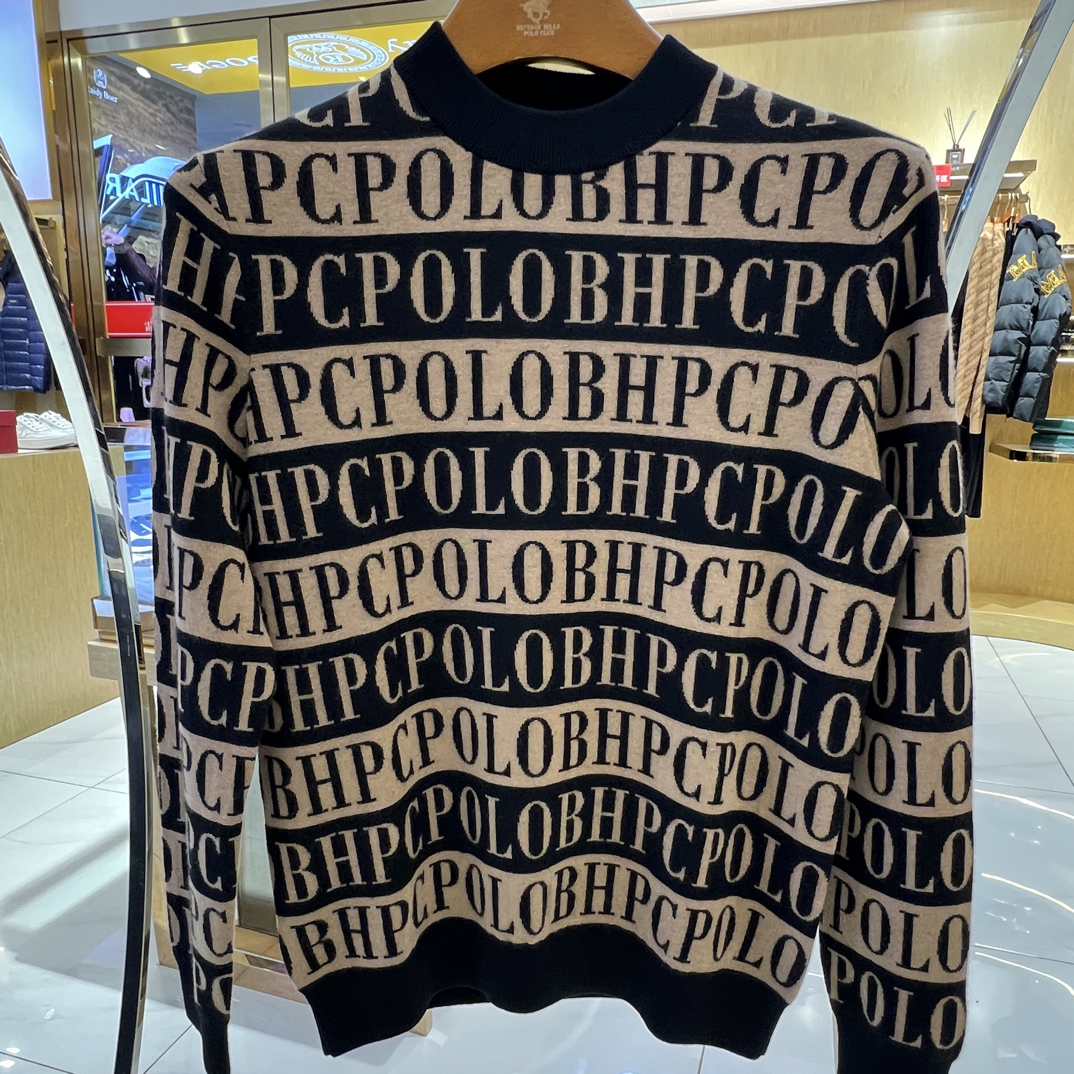 圆领长袖冬季字母图案针织衫羊毛衫打底秋冬休闲