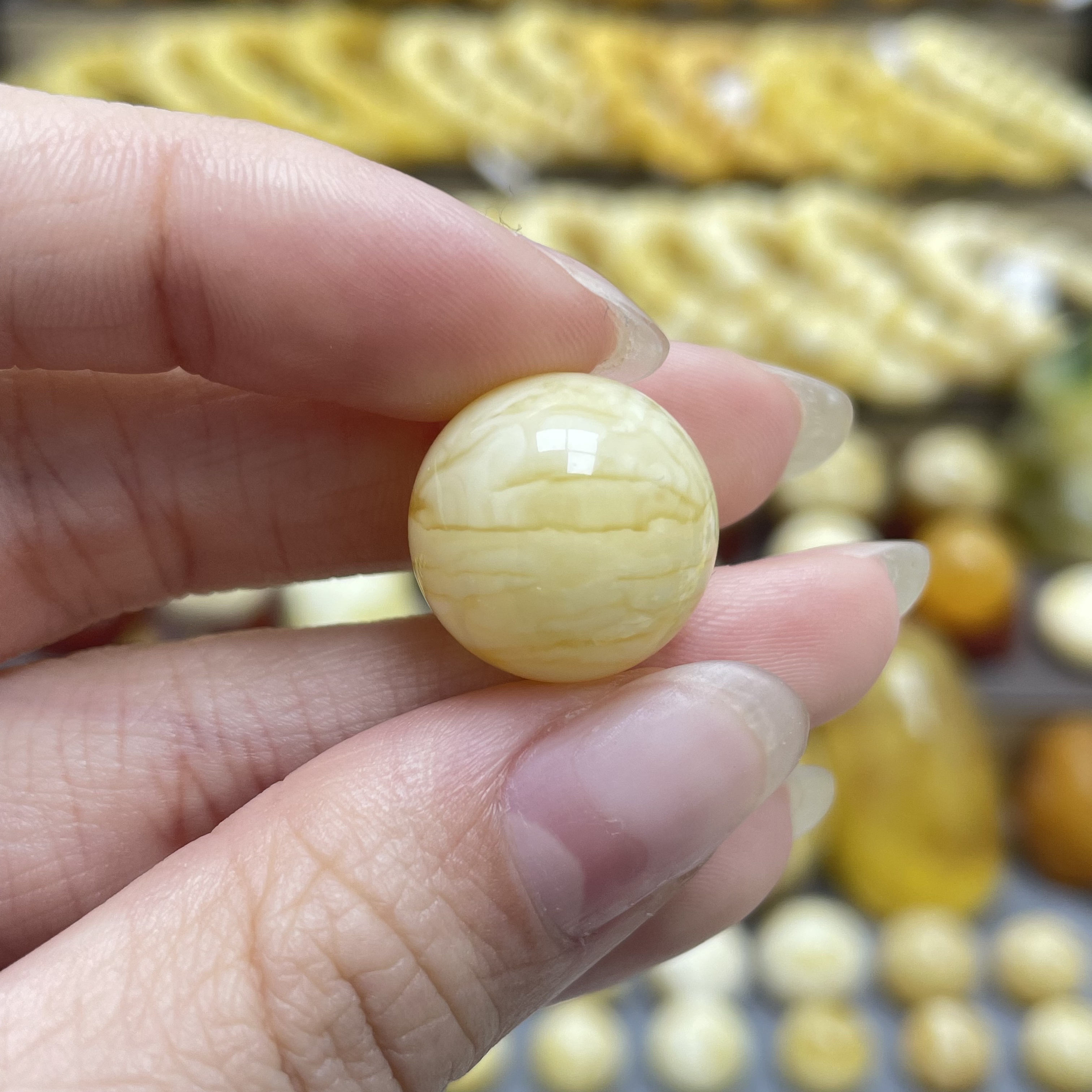 段掌柜臻选｜天然原矿蜜蜡金妖虎皮溶洞圆珠16.5mm微瑕