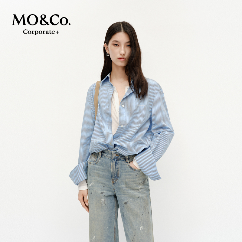 【C+系列】MOCO衬衫春季高支高密挺括棉质条纹MBE1SHTK01