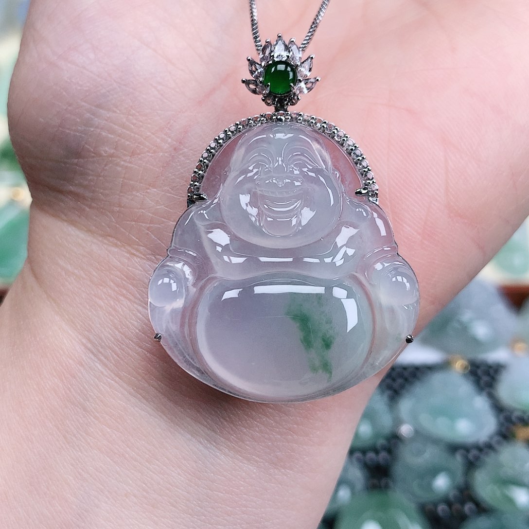 【闪购商品】翡翠吊坠(不含链)18K金镶嵌佛公