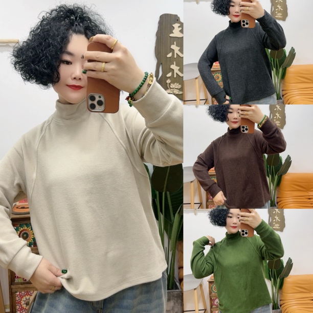9277#简约加厚打底衫