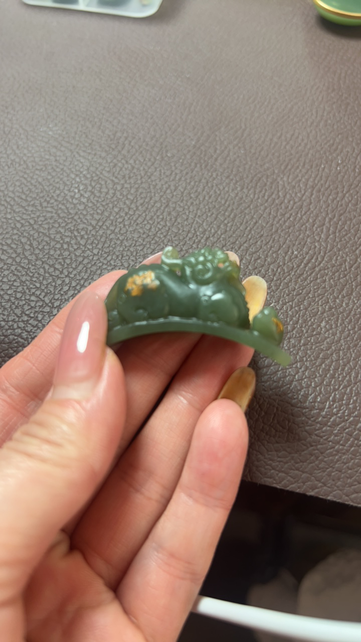 析木河磨玉手牌貔貅