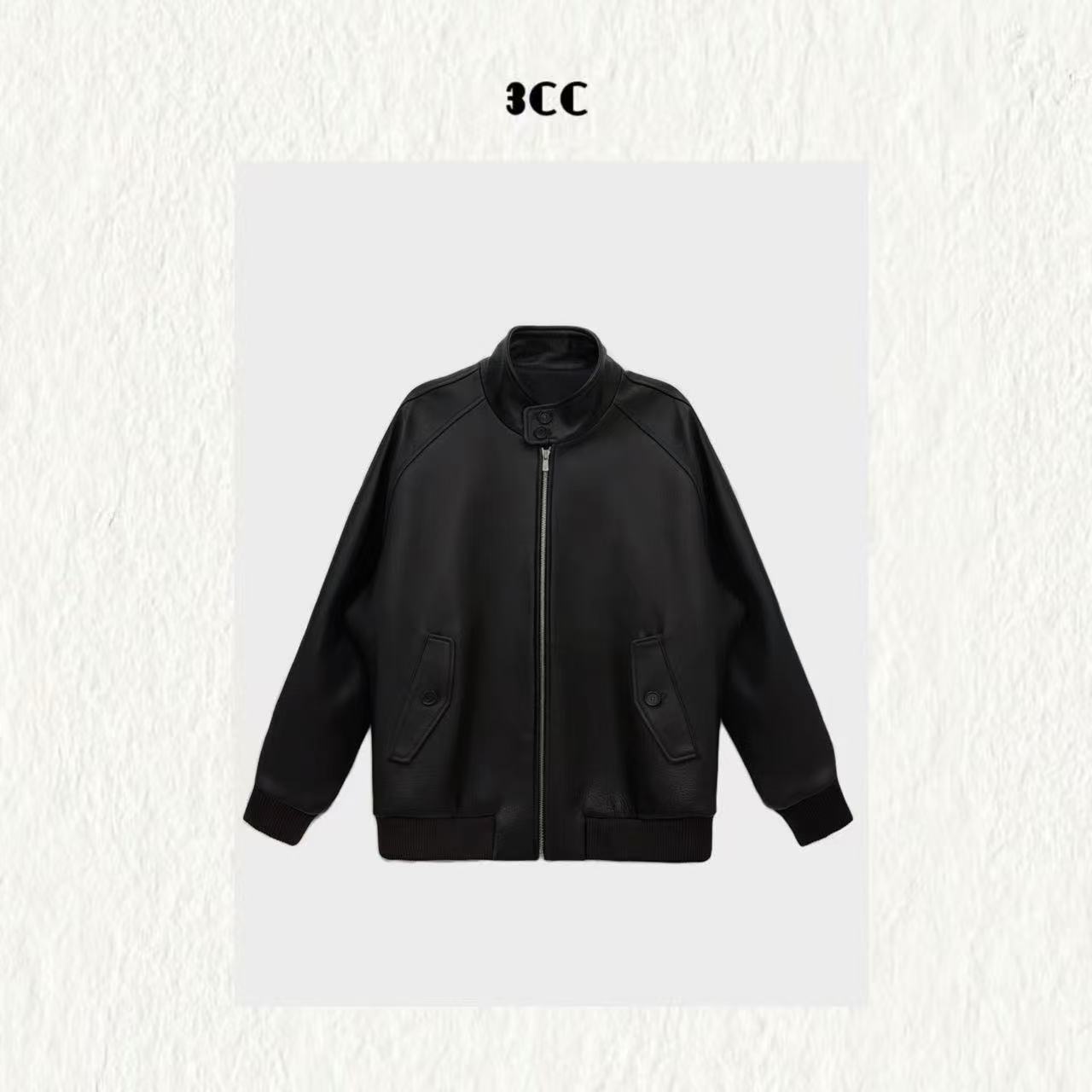 3CC【女权哈灵顿】90s哈灵顿复古山羊皮夹克81108