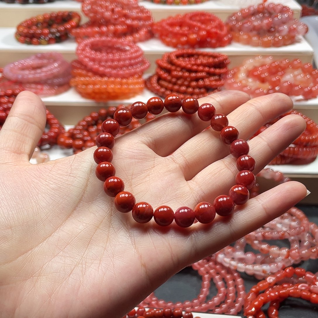 南红玛瑙未镶嵌手链