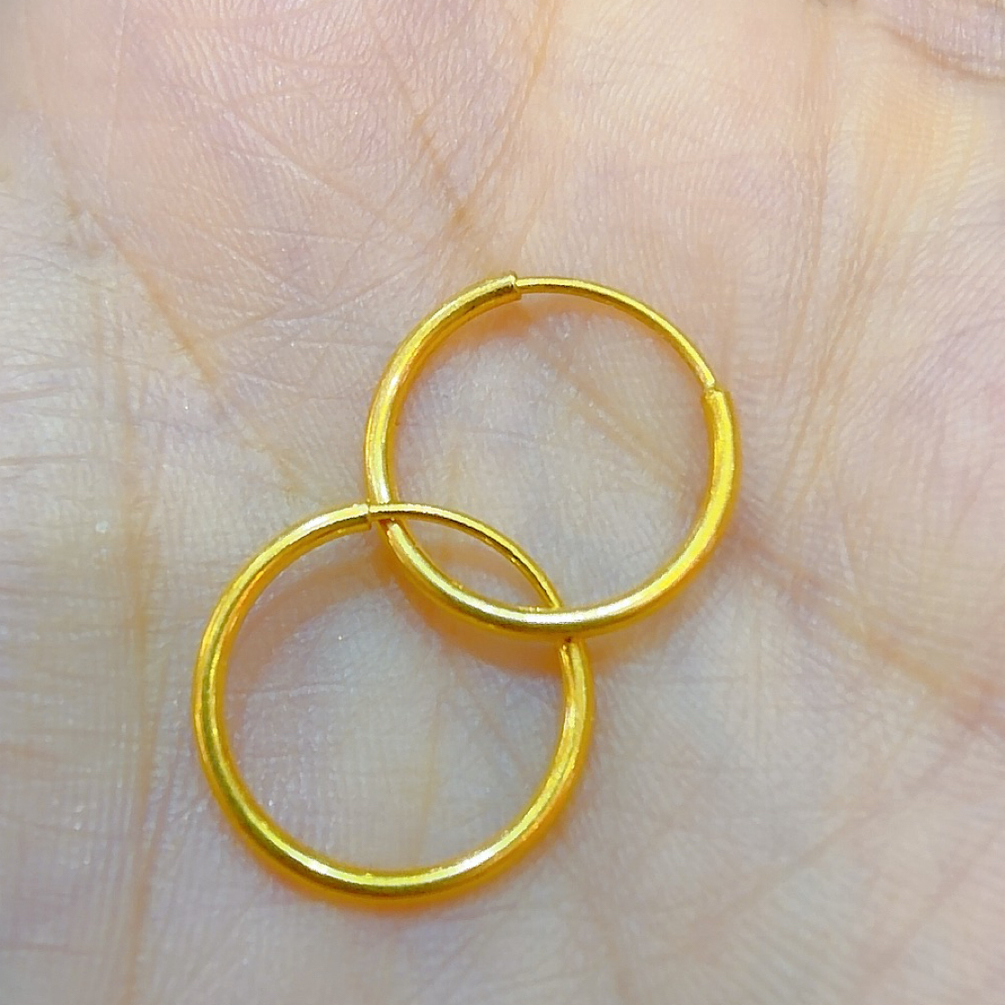 足金加厚卡13mm耳圈0.96克