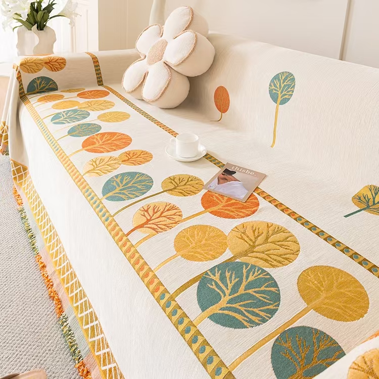 【月圆树】雪尼尔沙发布艺沙发垫盖巾沙发套四季沙发沙发巾盖布全包