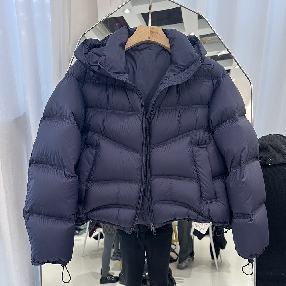 95白鸭绒短款羽绒服女2025冬季新款韩版泡芙小个子连帽加厚面包服