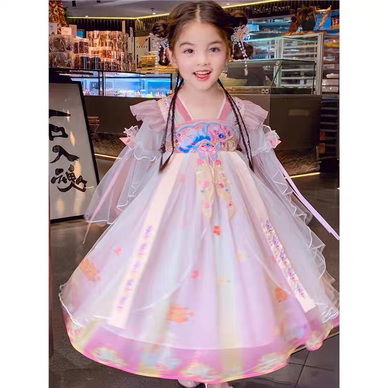 2025女童汉服新款齐胸古风小襦裙仙气古装夏季中国风仙女