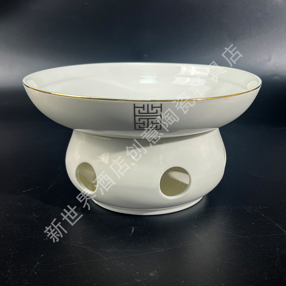 经典金边狮头创意陶瓷加热保温明炉餐盘酒店家用品质好物高档餐具