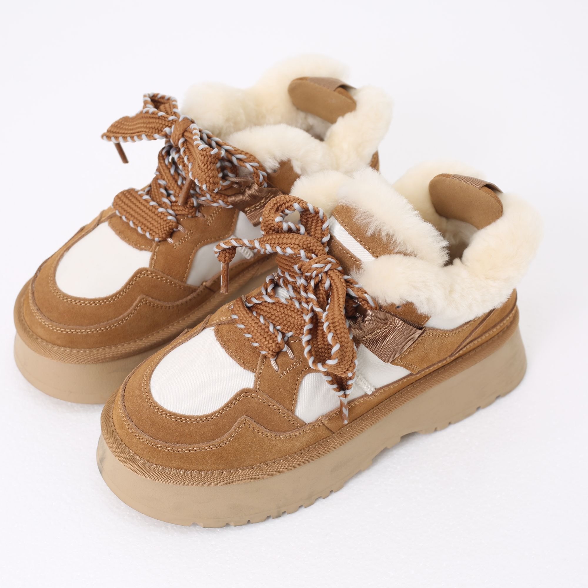 【老王推荐】反绒皮+透气网纱雪地靴25510