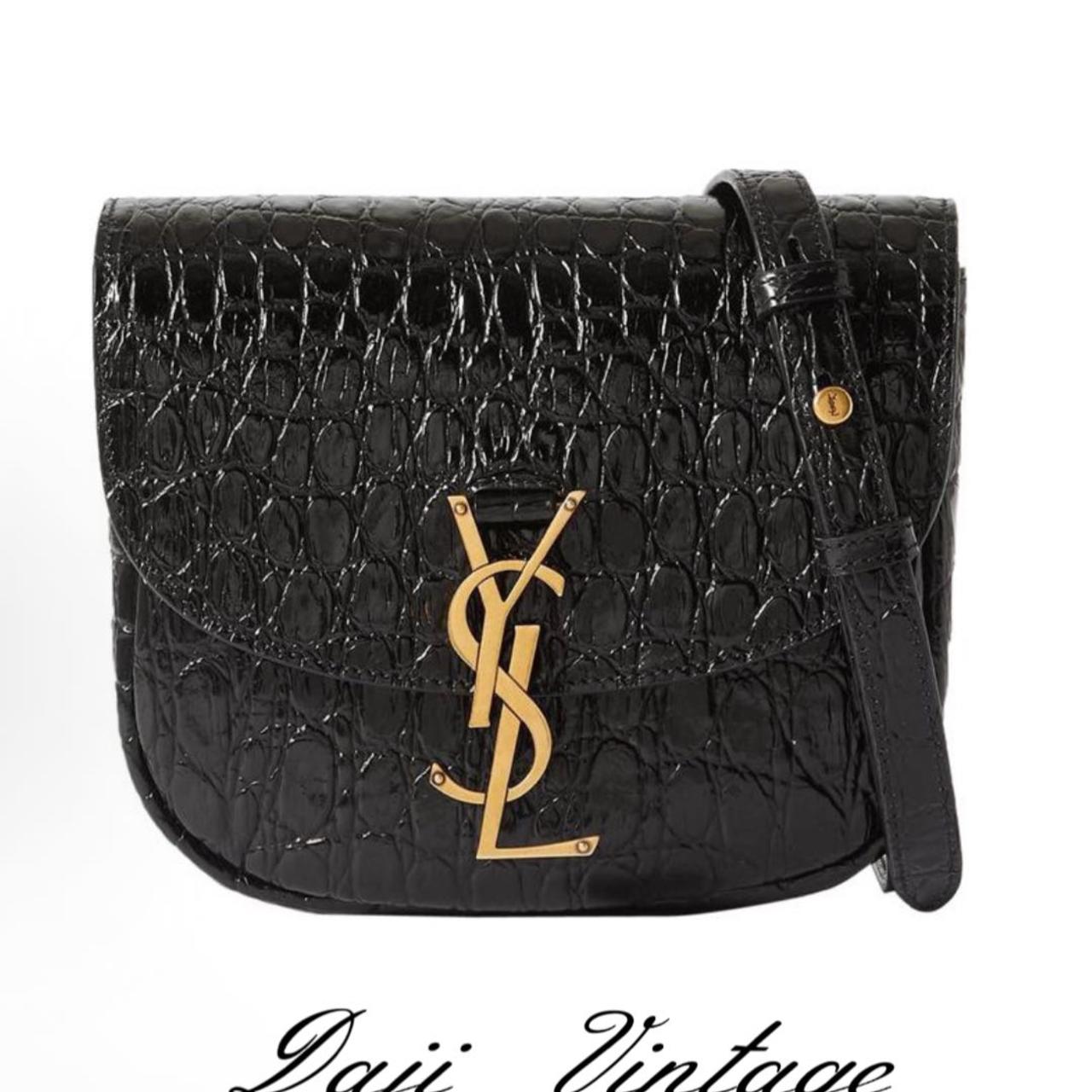 Ysl圣罗兰黑金鳄压马鞍斜挎包