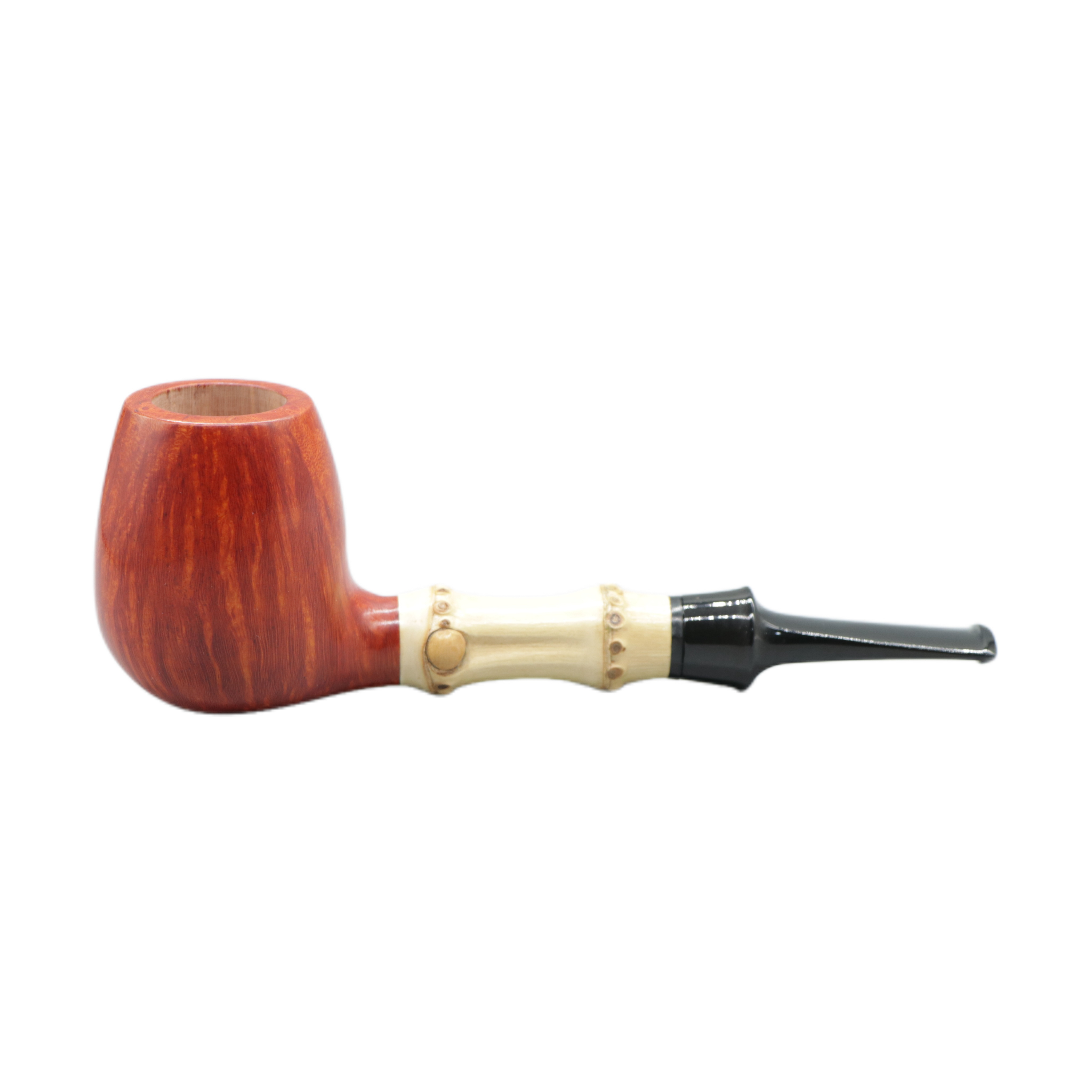 意大利石楠木手工烟斗竹节撞球直斗纯手工制作硫化橡胶斗嘴实心竹