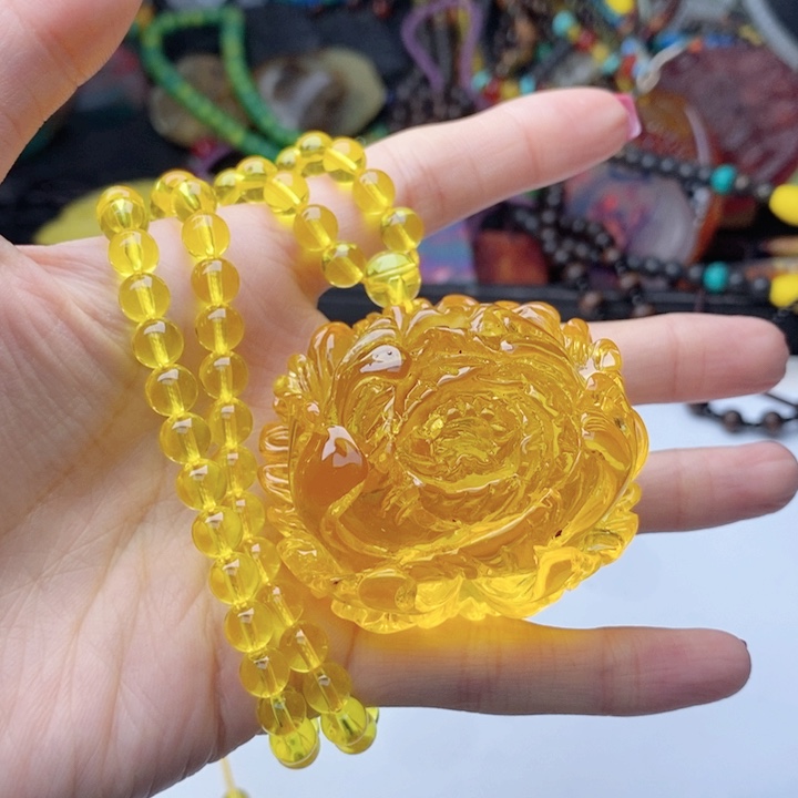 蜜蜡颈饰未镶嵌332套装