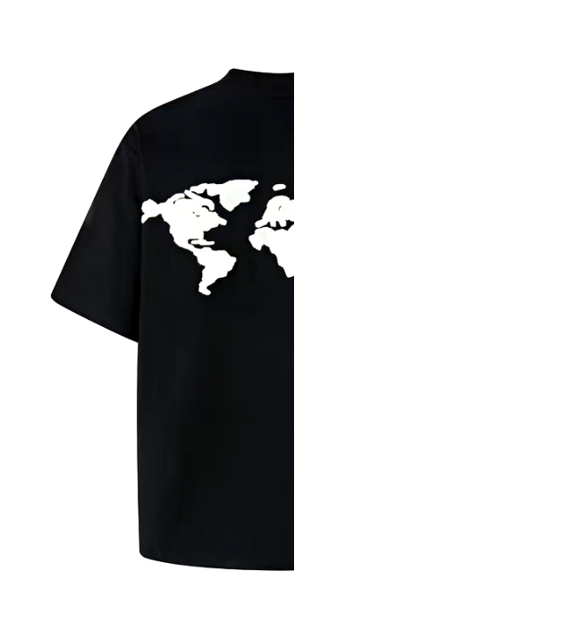 【建总专属】黑白地球款2025夏季男女同款时尚潮流T恤DY2096